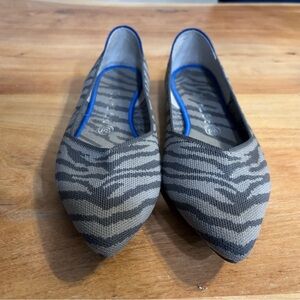 Rothy’s The Point Knit Slip-On Ballet Flats Gray Zebra Women’s Size 9.5